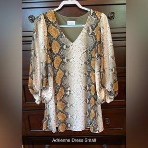 Adrienne Snakeskin print dress